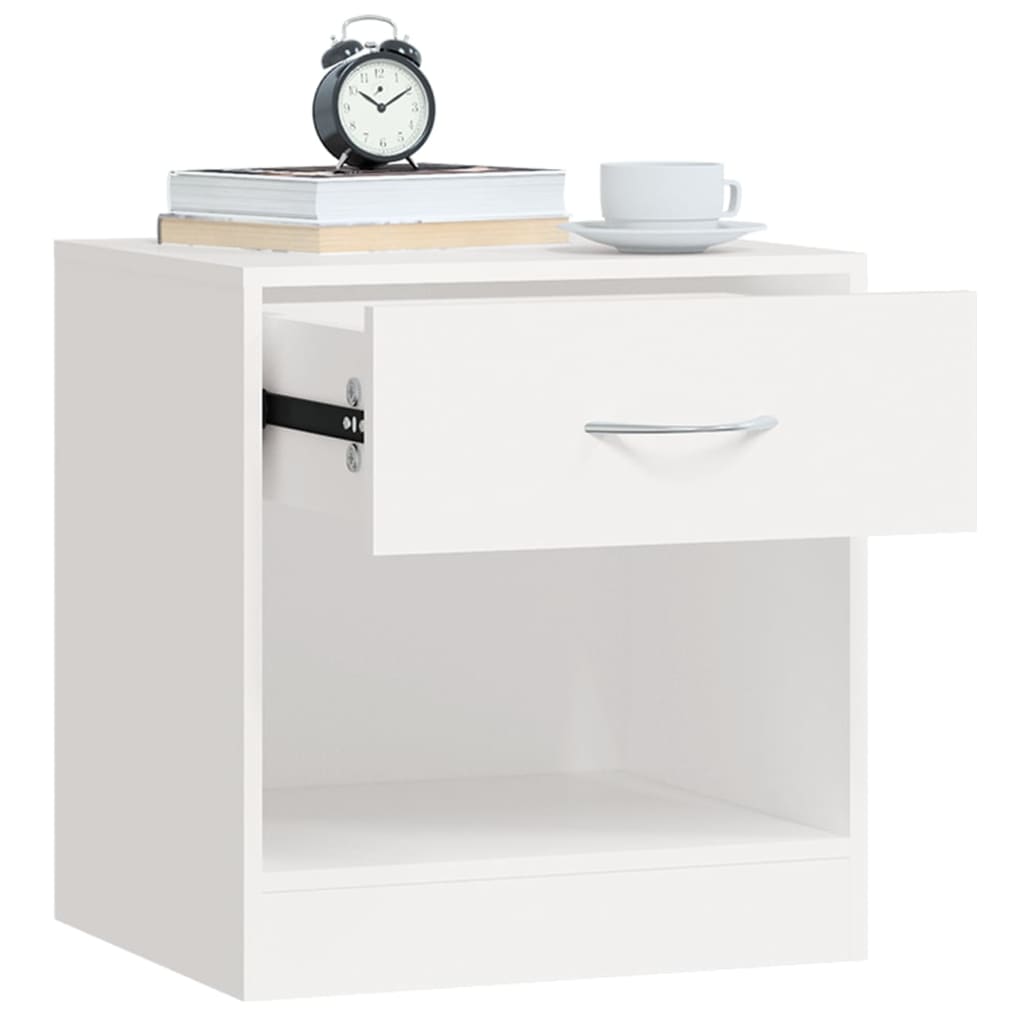 Comodini 2 pz con Cassetto Bianchi - homemem39