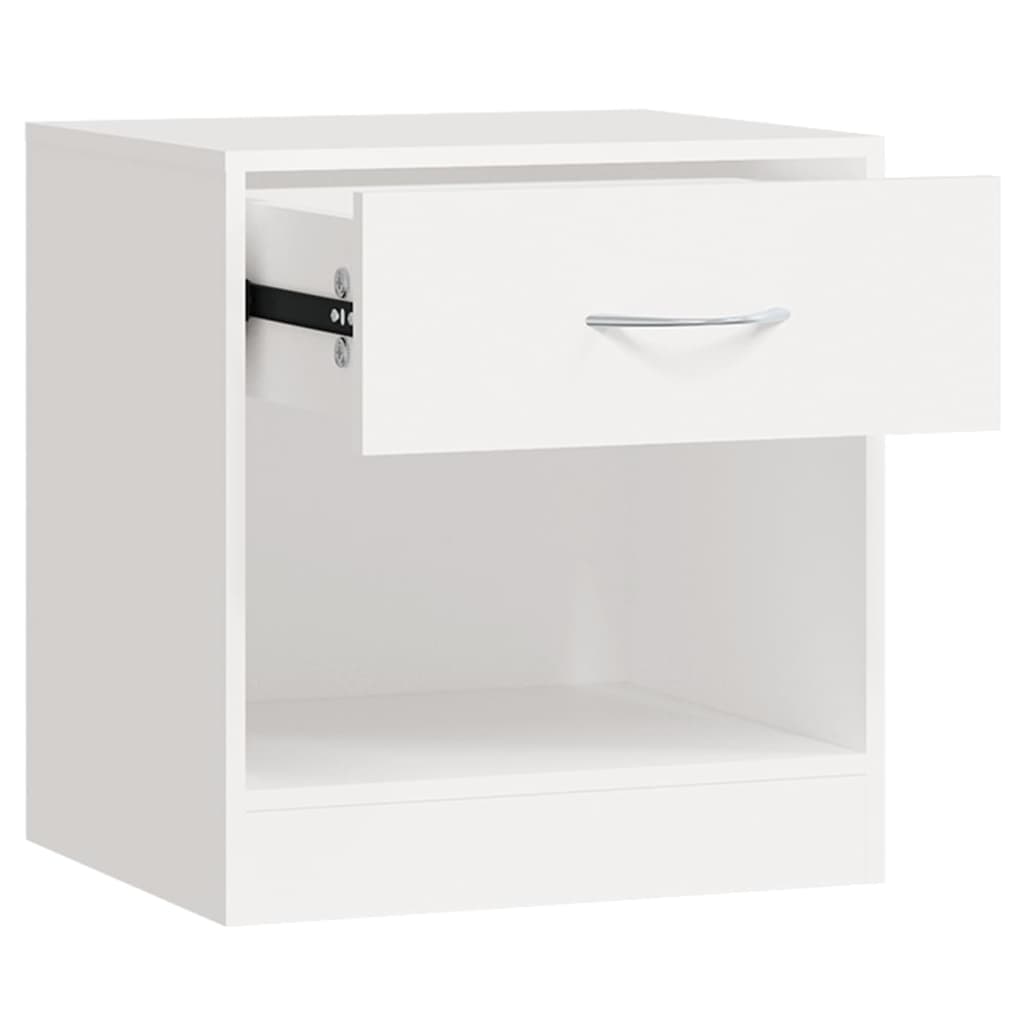 Comodini 2 pz con Cassetto Bianchi - homemem39