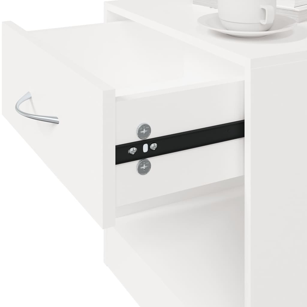 Comodini 2 pz con Cassetto Bianchi - homemem39