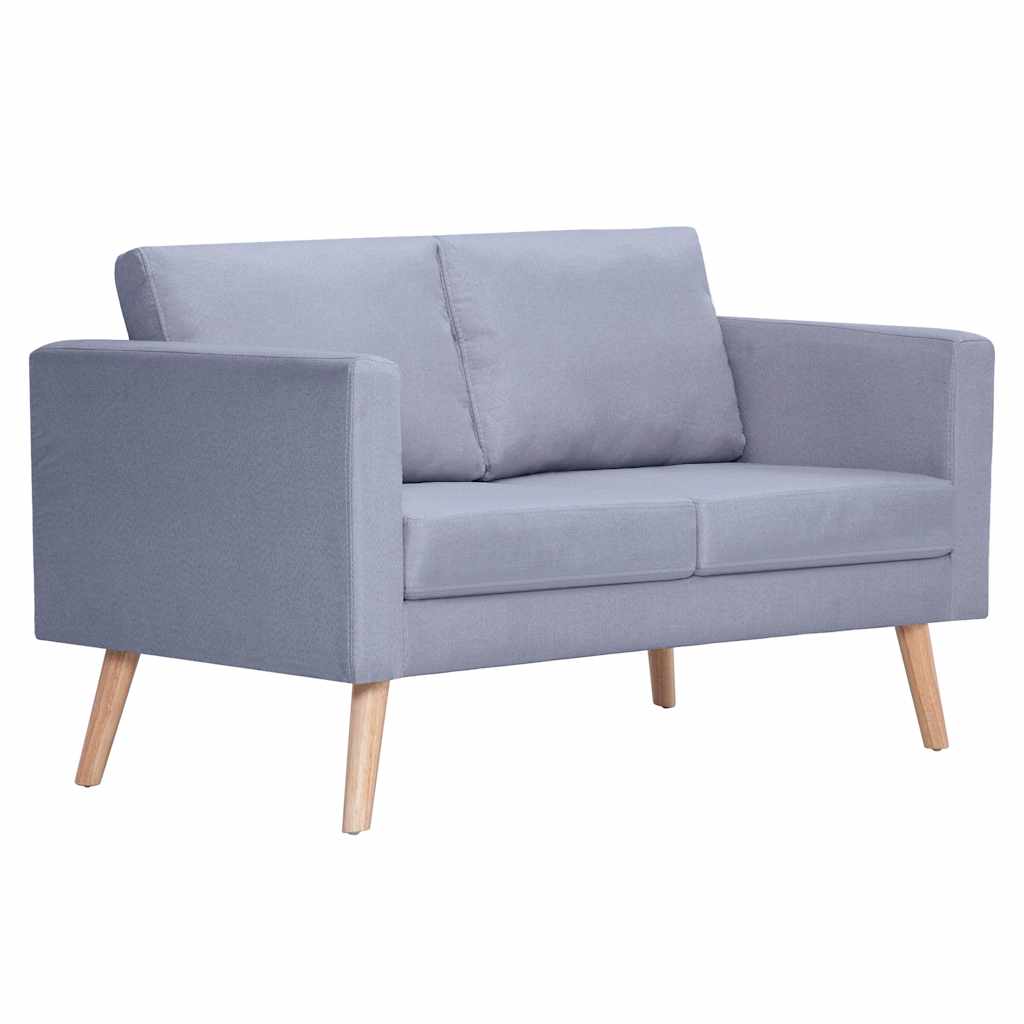 Set Divani a 2 e a 3 Posti in Tessuto Grigio Chiaro - homemem39