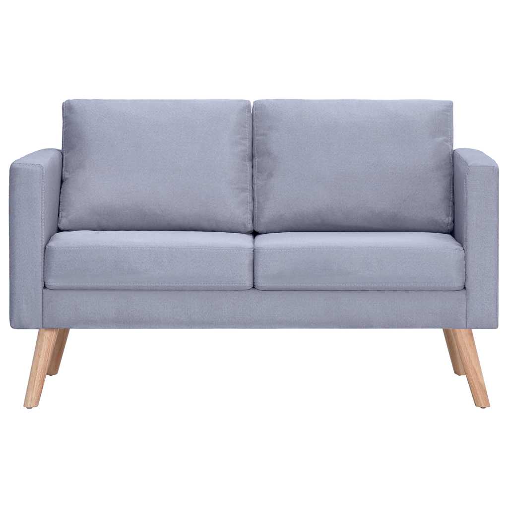 Set Divani a 2 e a 3 Posti in Tessuto Grigio Chiaro - homemem39