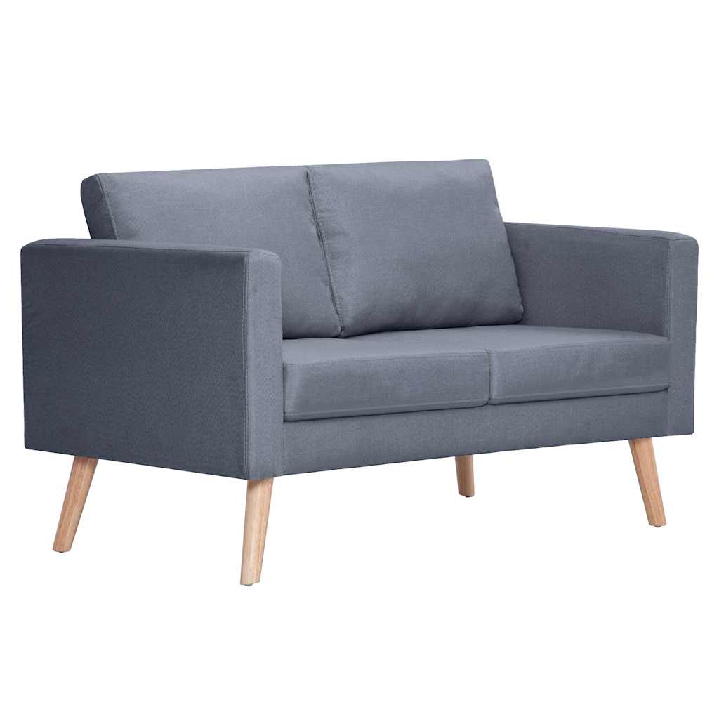 Set Divani a 2 e a 3 Posti in Tessuto Grigio Scuro - homemem39