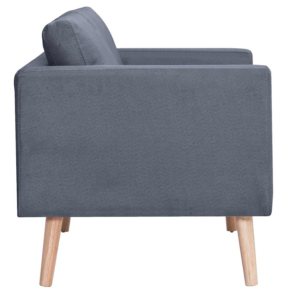 Set Divani a 2 e a 3 Posti in Tessuto Grigio Scuro - homemem39