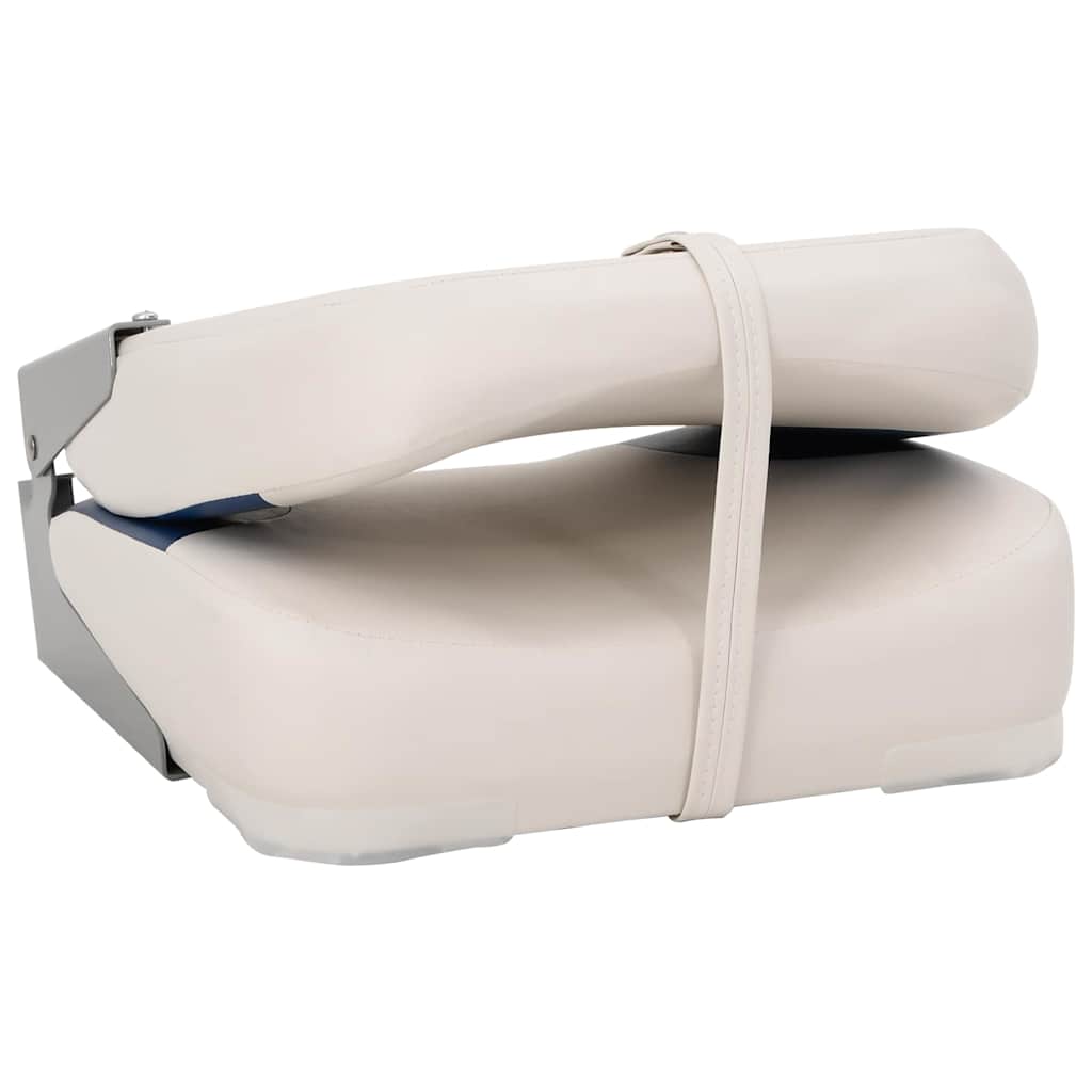 Sedile pieghevole per barca 1 set con Cuscino Blu-Bianco | homemem39