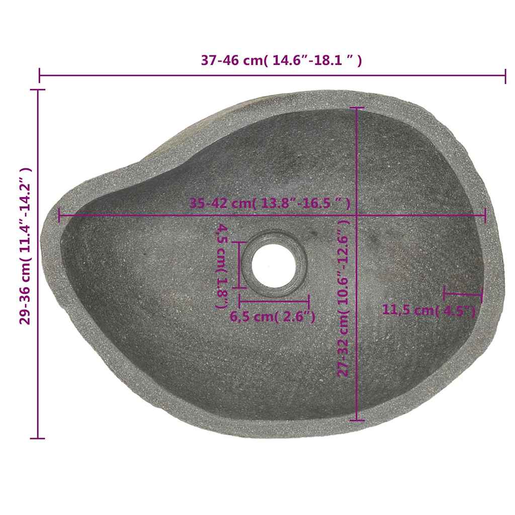 Lavandino in Pietra di Fiume Ovale (37-46)x(29-36) cm