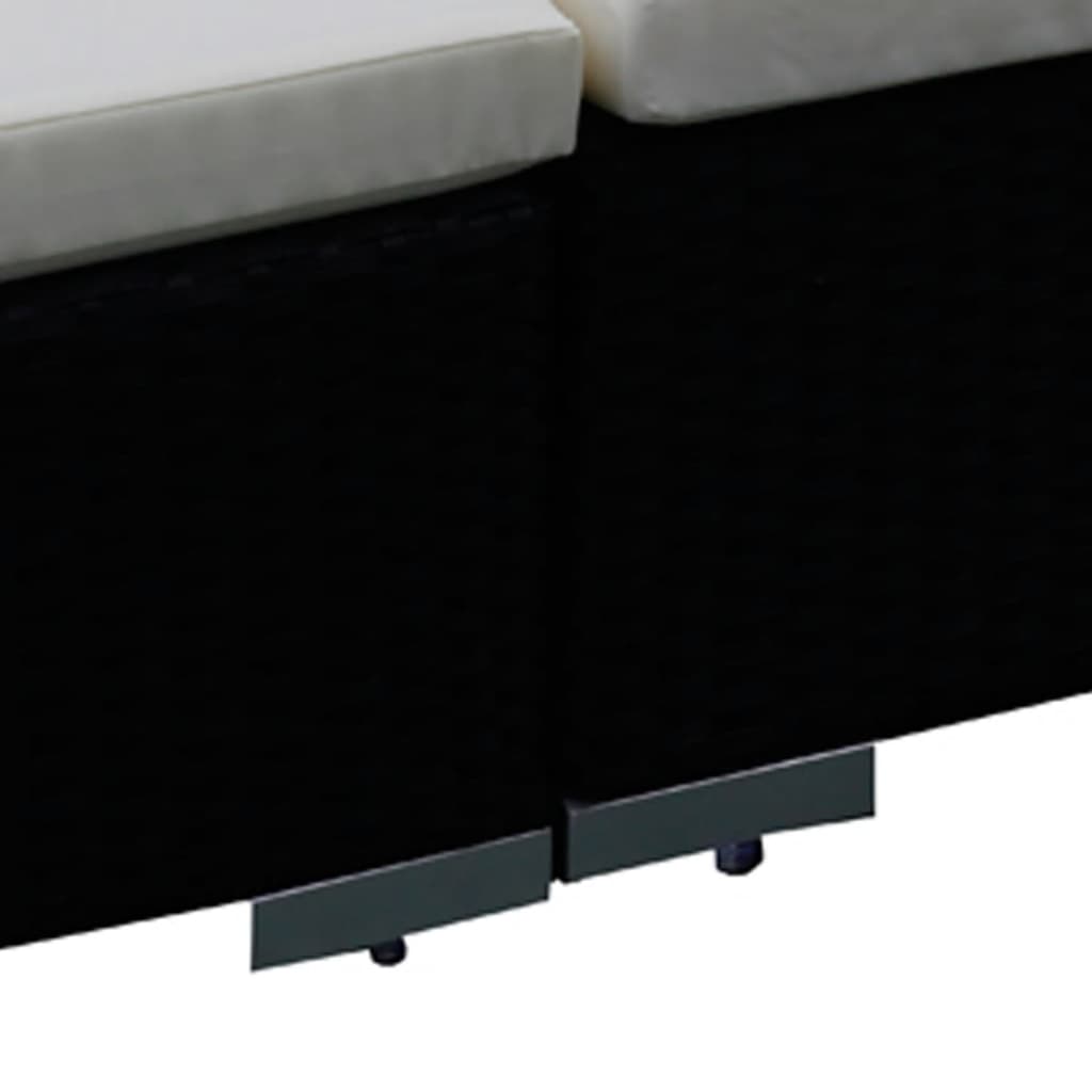 Set Divani da Giardino 6 pz con Cuscini in Polyrattan Nero | homemem39
