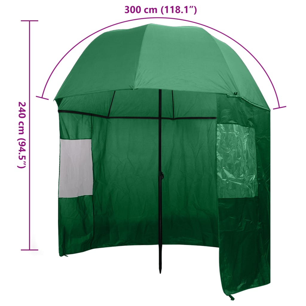 Ombrello da Pesca Verde 300x240 cm - homemem39