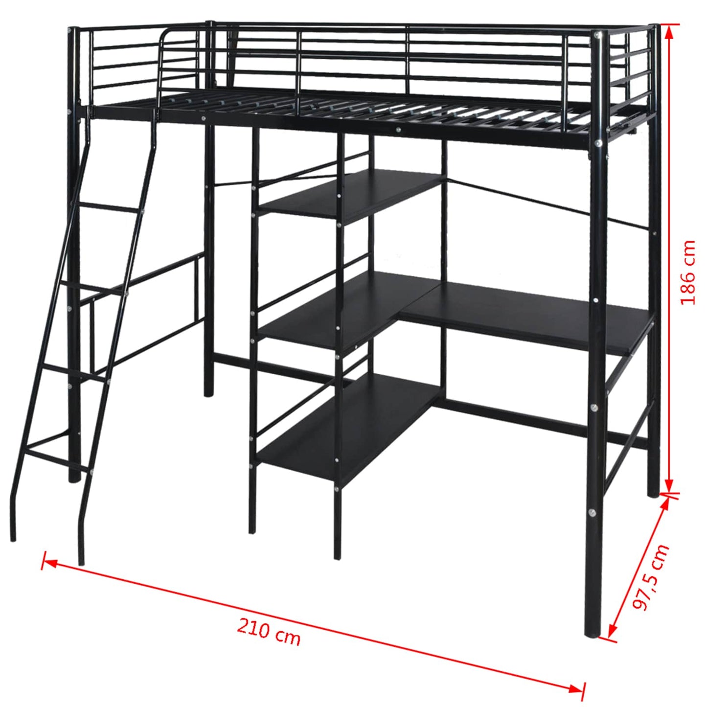 Letto con materasso Nero 200 x 90 cm Metallo | homemem39