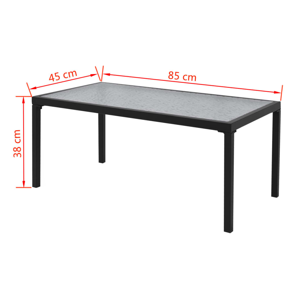 Set da Pranzo da Giardino 4 pz in Textilene Nero | homemem39