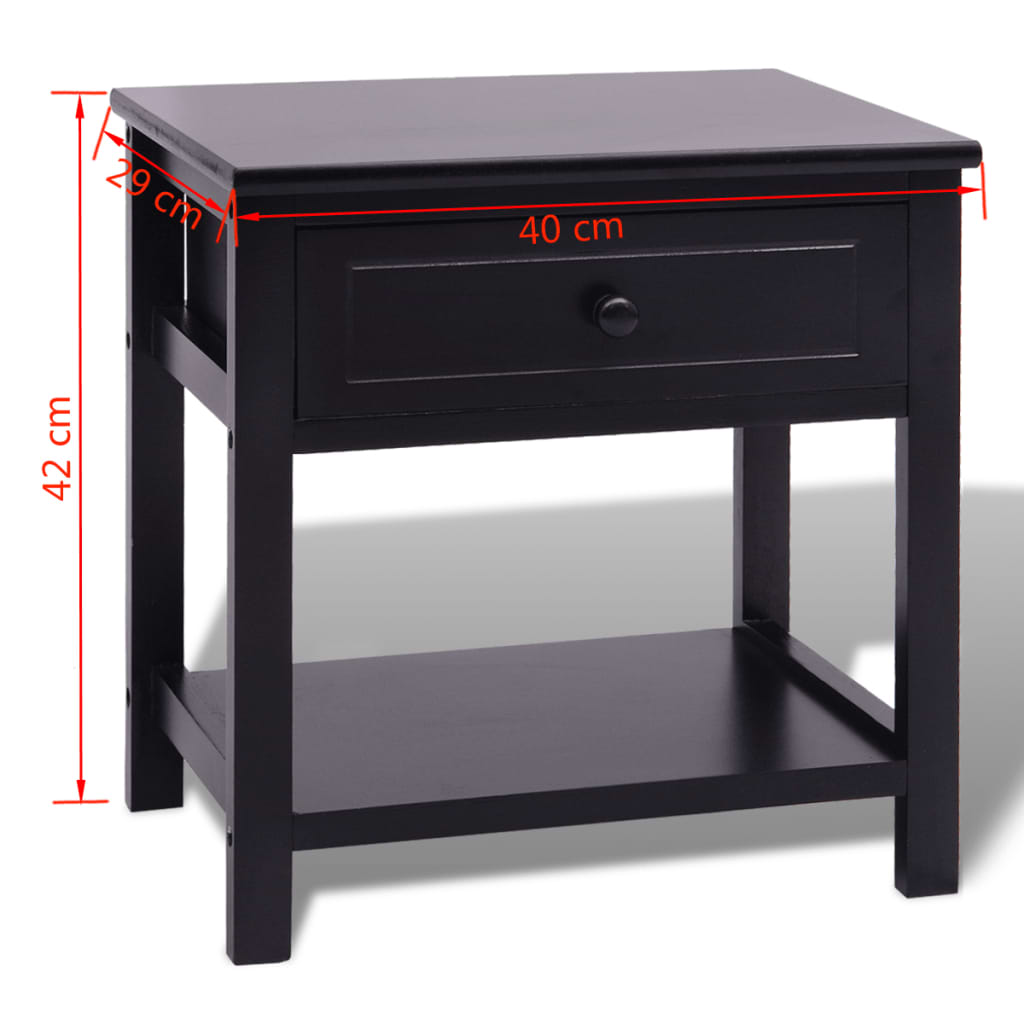 Comodini 2 pz in Legno Neri | homemem39