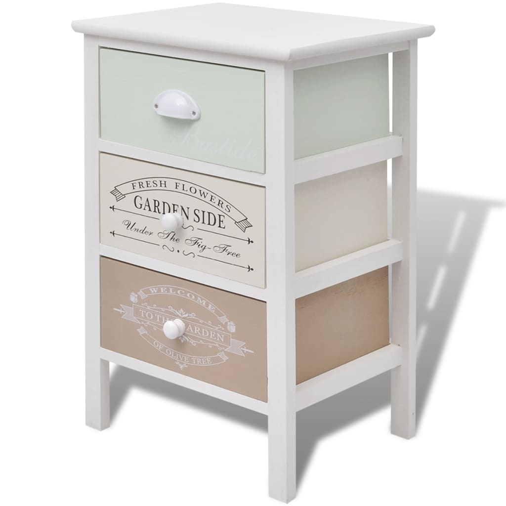 Mobile in Stile Francese con 3 Cassetti in Legno - homemem39