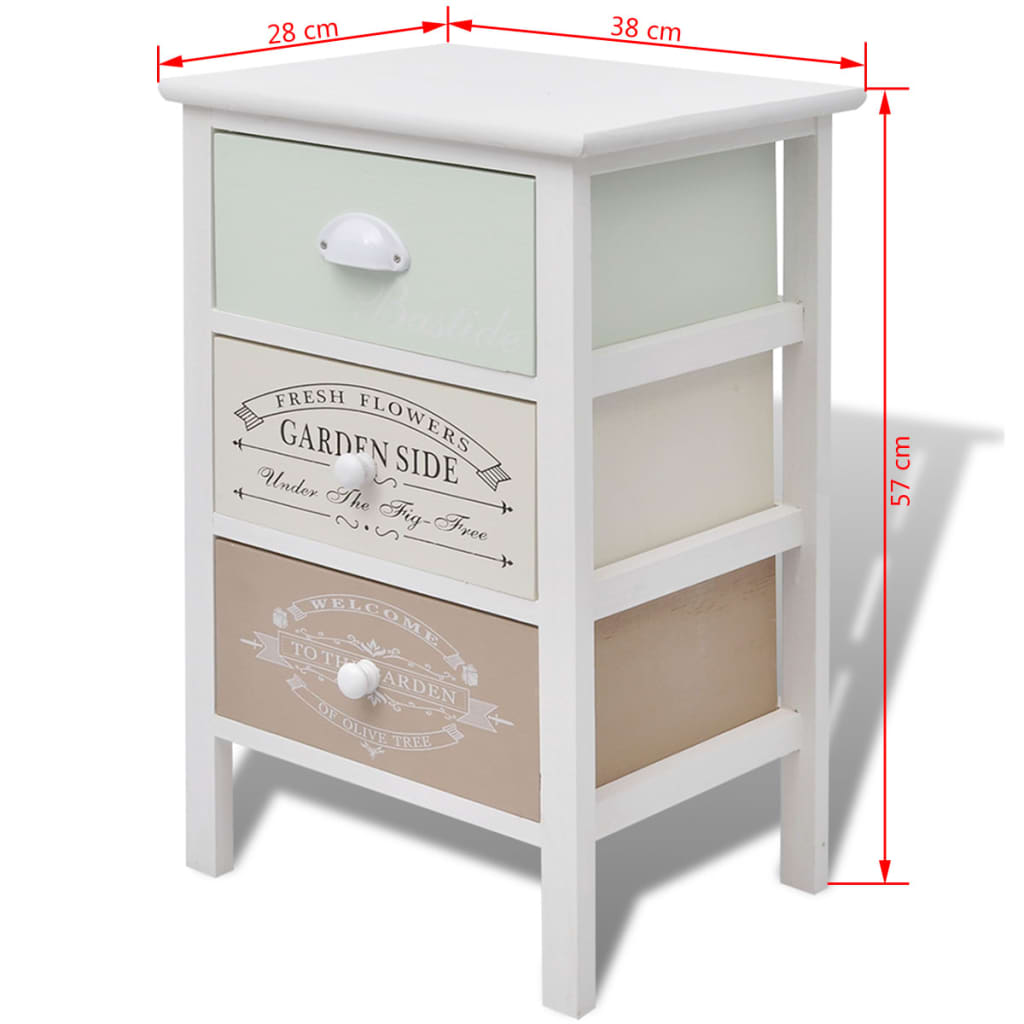 Mobile in Stile Francese con 3 Cassetti in Legno - homemem39