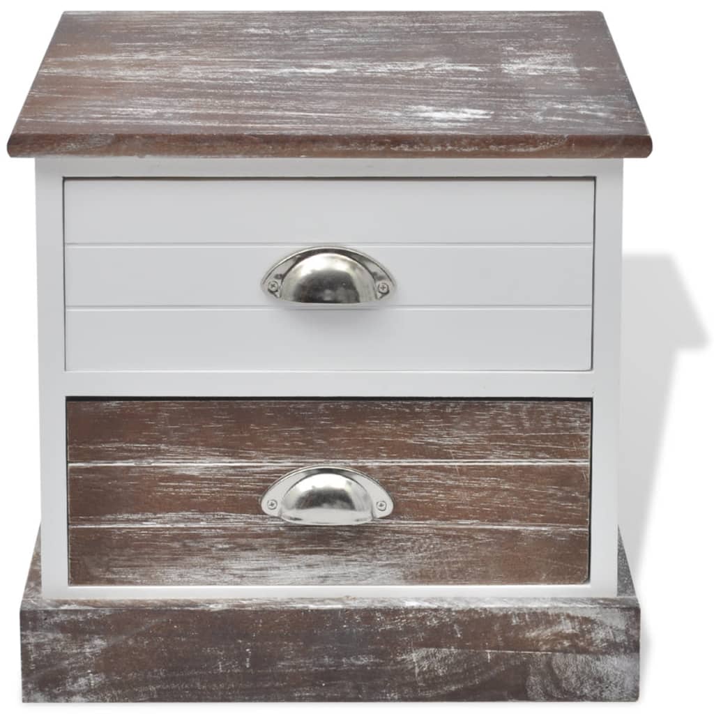 Comodini 2 pz Marrone e Bianco - homemem39