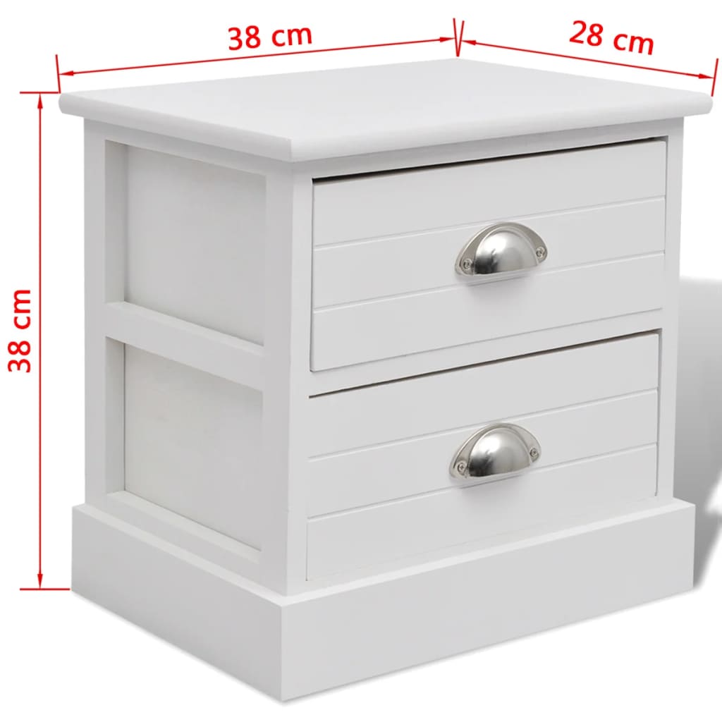 Comodino In Stile Francese Bianco - homemem39