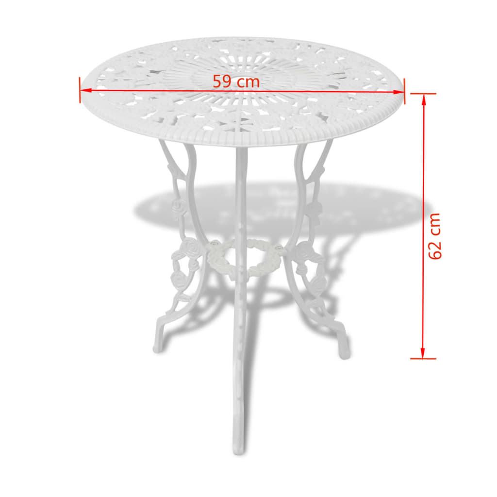 Set da Bistrot 3 pz in Alluminio Pressofuso Bianco | homemem39