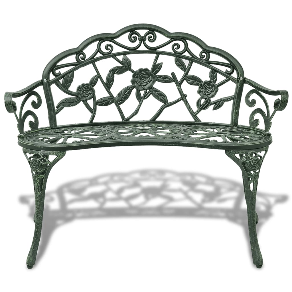 Panchina da Giardino 100 cm in Alluminio Pressofuso Verde - homemem39