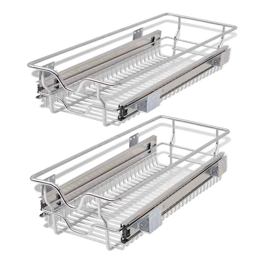 Cestelli a Rete Scorrevoli 2 pz Argento 300 mm - homemem39
