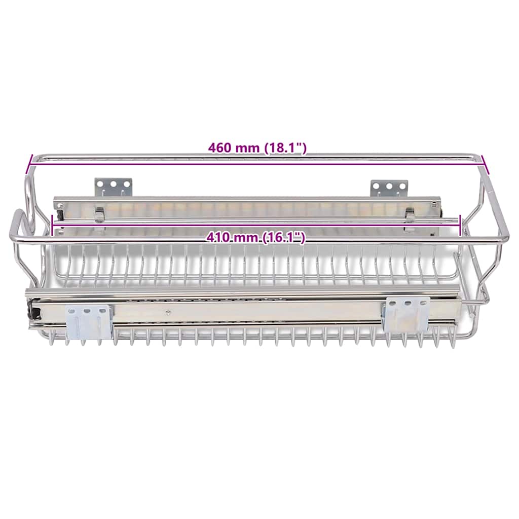 Cestelli a Rete Scorrevoli 2 pz Argento 300 mm | homemem39