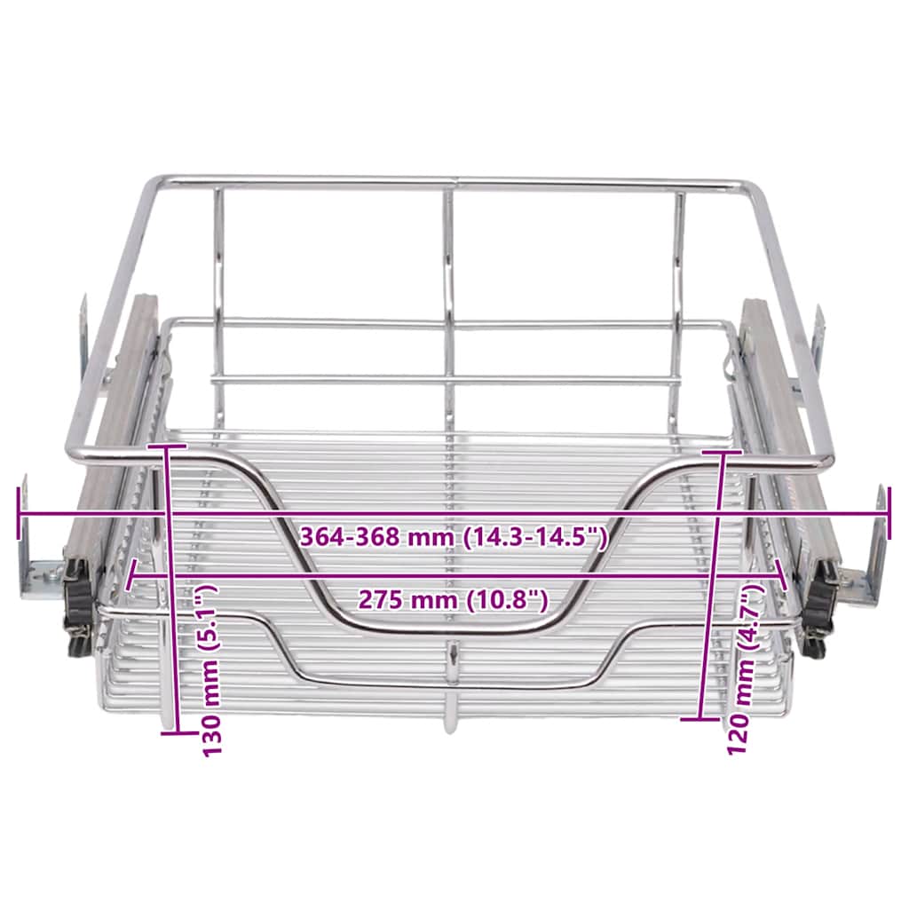 Cestelli a Rete Scorrevoli 2 pz Argento 400 mm - homemem39