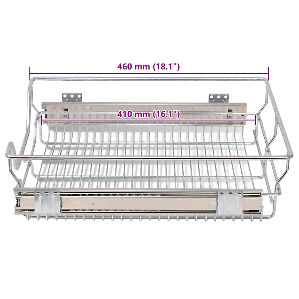 Cestelli a Rete Estraibili 2 pz 500 mm Argentati - homemem39