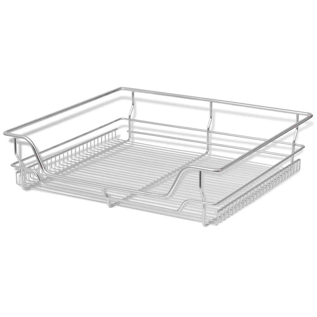 Cestelli a Rete Scorrevoli 2 pz Argento 600 mm - homemem39