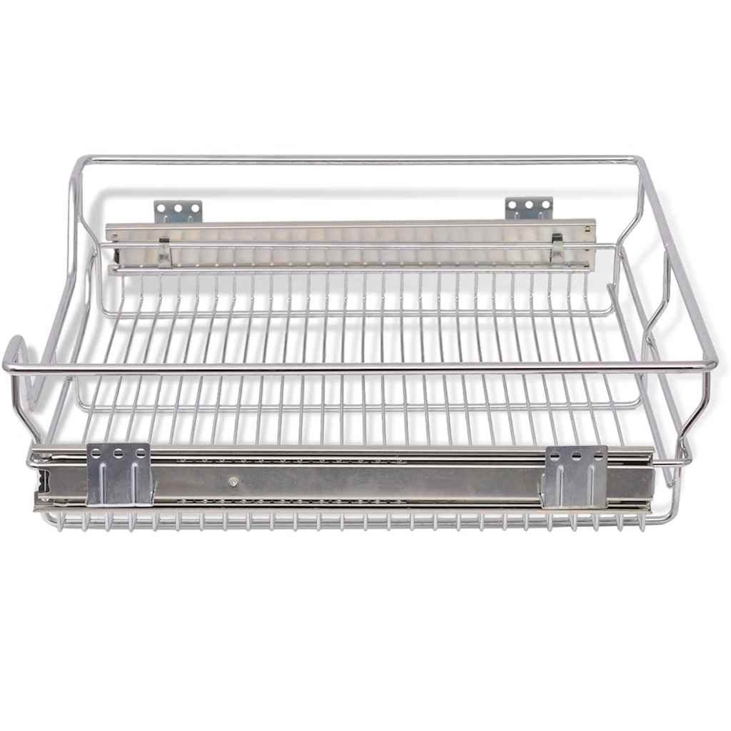 Cestelli a Rete Scorrevoli 2 pz Argento 600 mm - homemem39