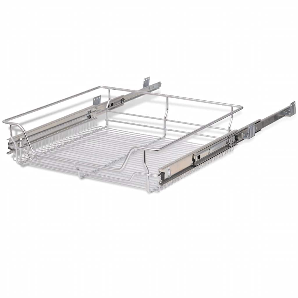 Cestelli a Rete Scorrevoli 2 pz Argento 600 mm - homemem39