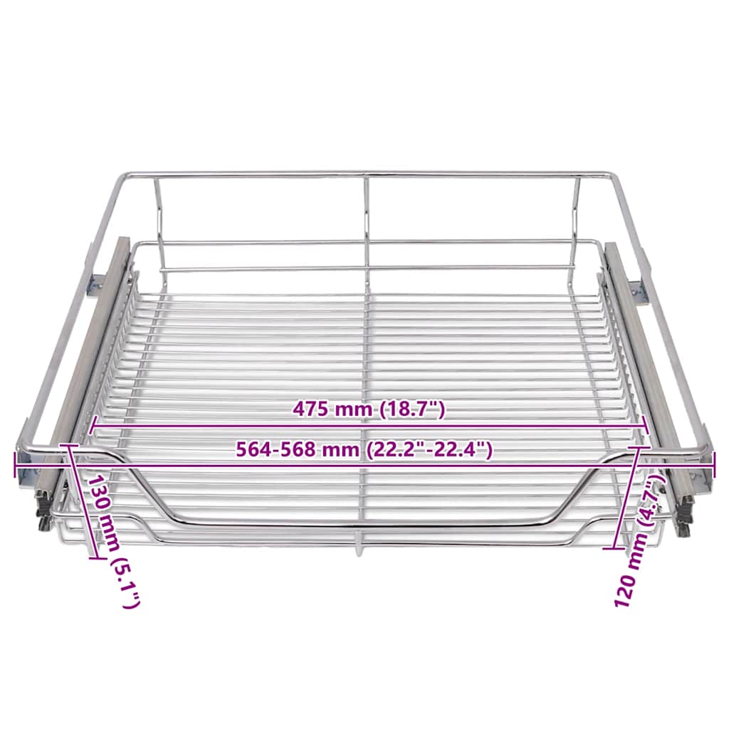 Cestelli a Rete Scorrevoli 2 pz Argento 600 mm - homemem39