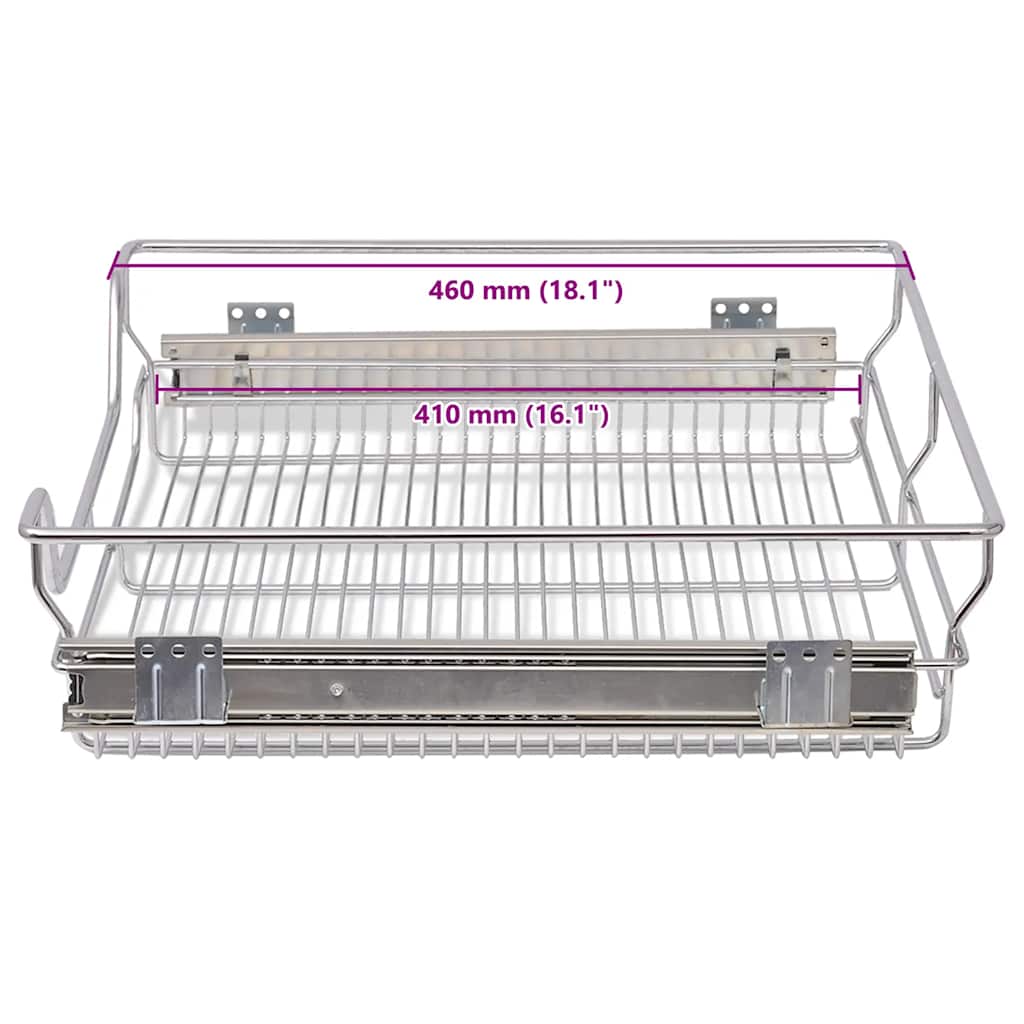 Cestelli a Rete Scorrevoli 2 pz Argento 600 mm - homemem39
