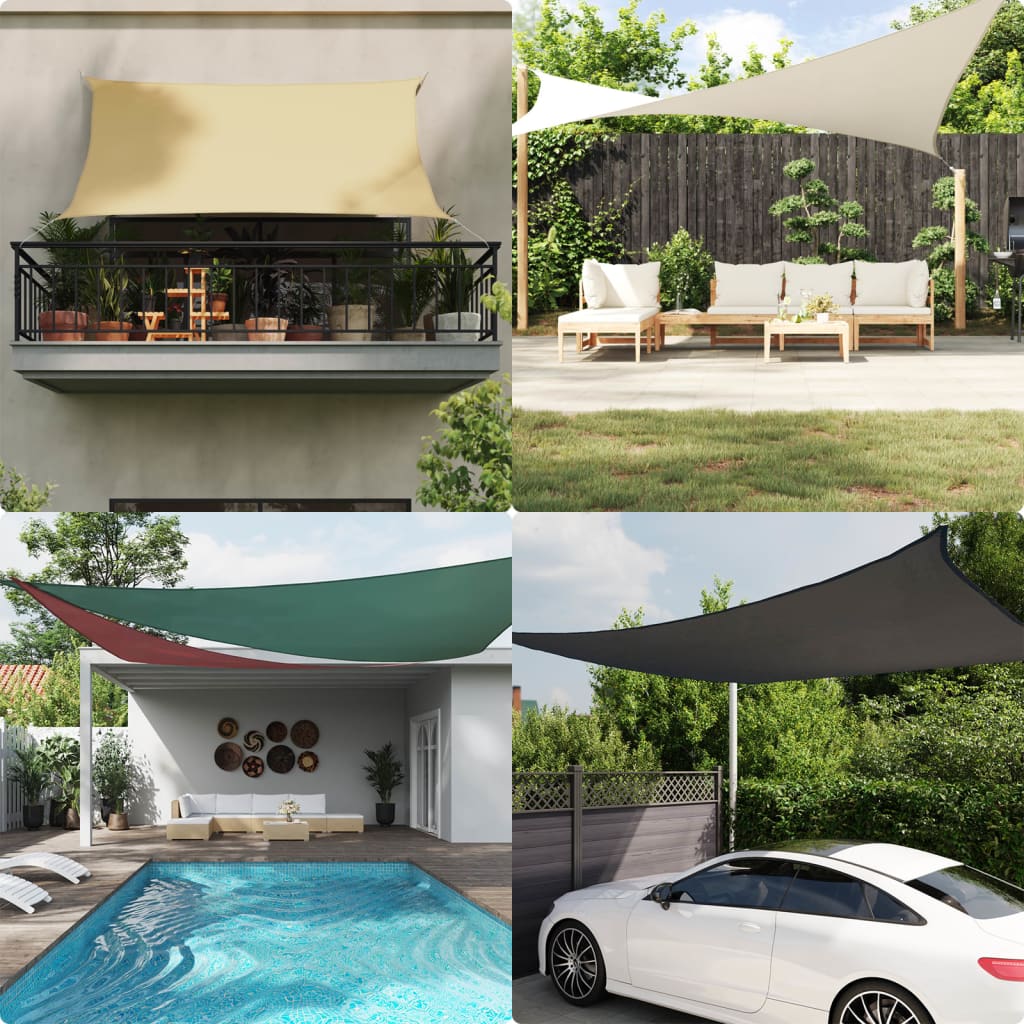 Square Oxford Canvas Sail Shade 3.6x3.6 m Beige