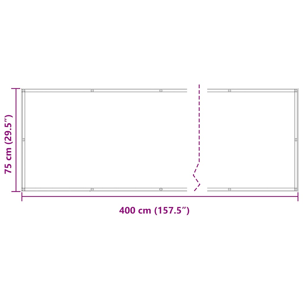 Paravento da Balcone in Tessuto Oxford 75x400 cm Antracite | homemem39