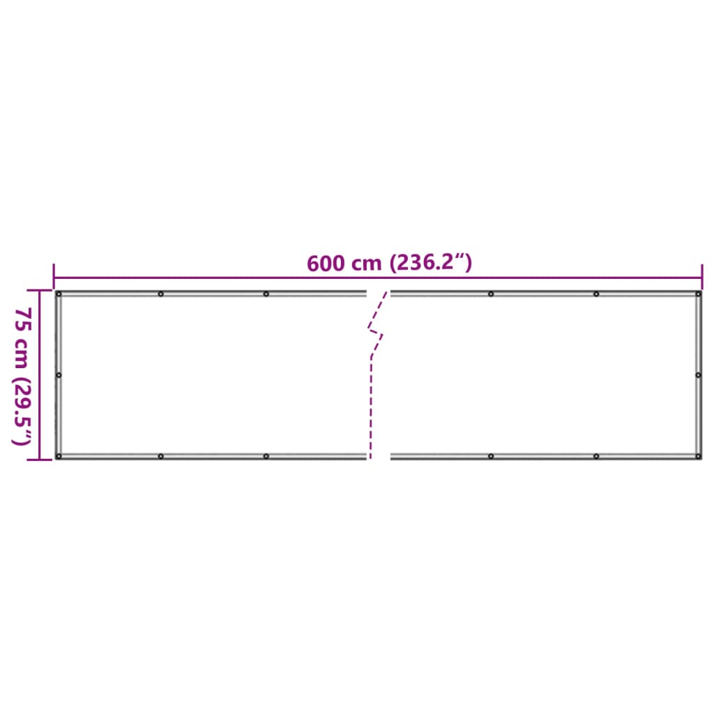 Paravento da Balcone in Tessuto Oxford 75x600 cm Beige | homemem39