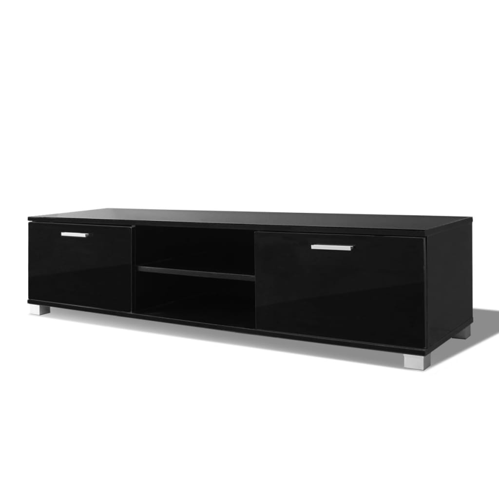 Mobile Porta TV Nero Lucido 140x40,5x35 cm - homemem39
