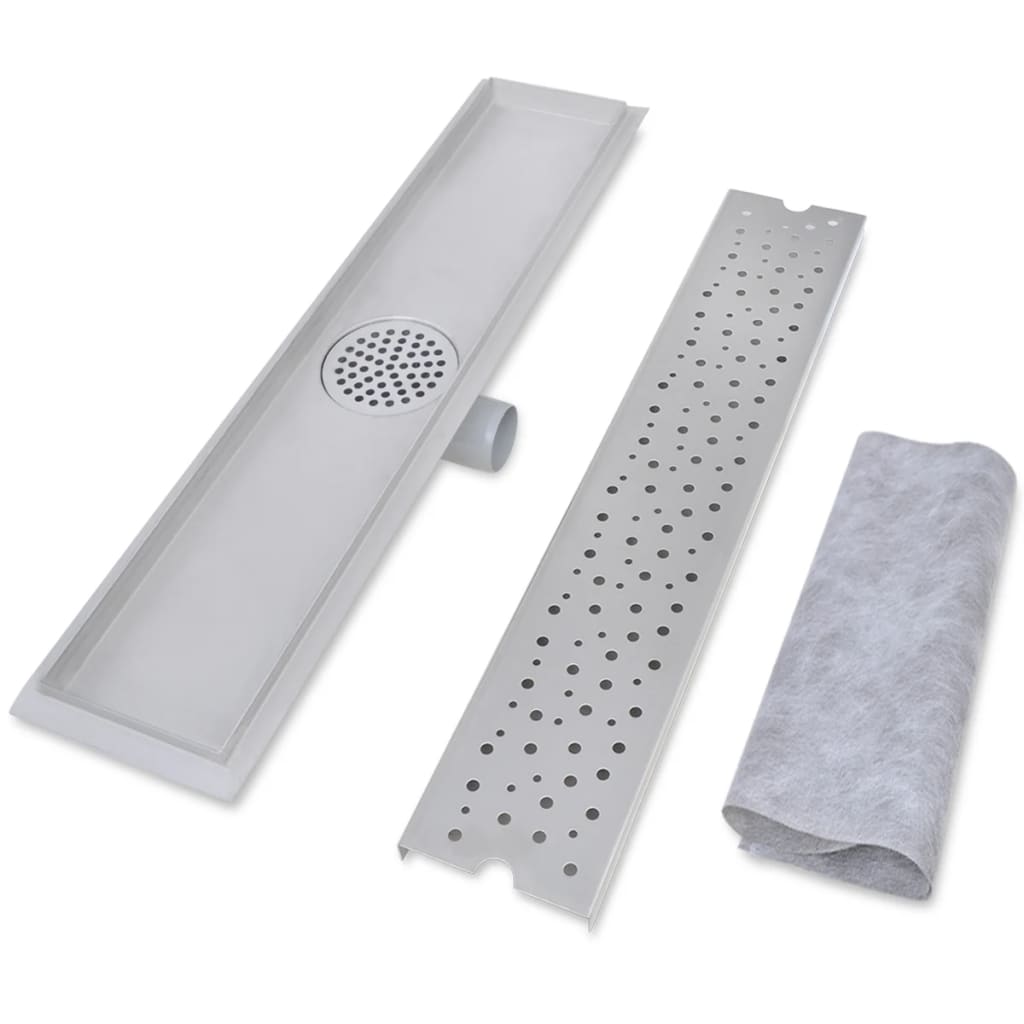 Canaletta di Drenaggio per Doccia a Bolle 630x140 mm in Acciaio - homemem39