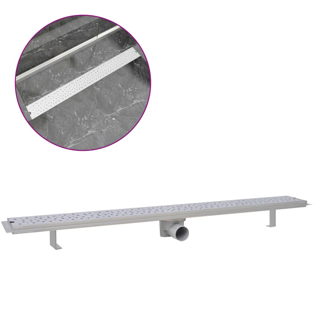 Canaletta di Drenaggio per Doccia a Bolle 1030x140mm in Acciaio - homemem39
