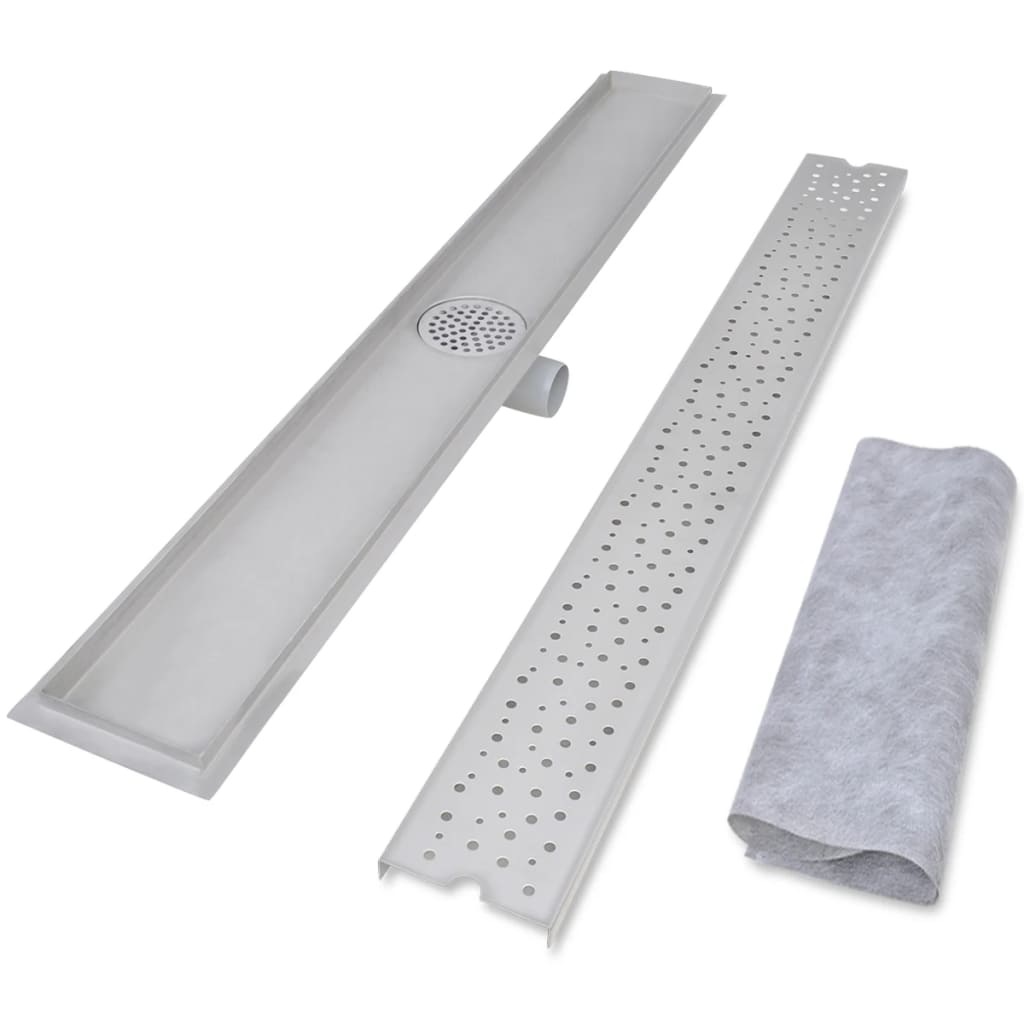 Canaletta di Drenaggio per Doccia a Bolle 1030x140mm in Acciaio - homemem39
