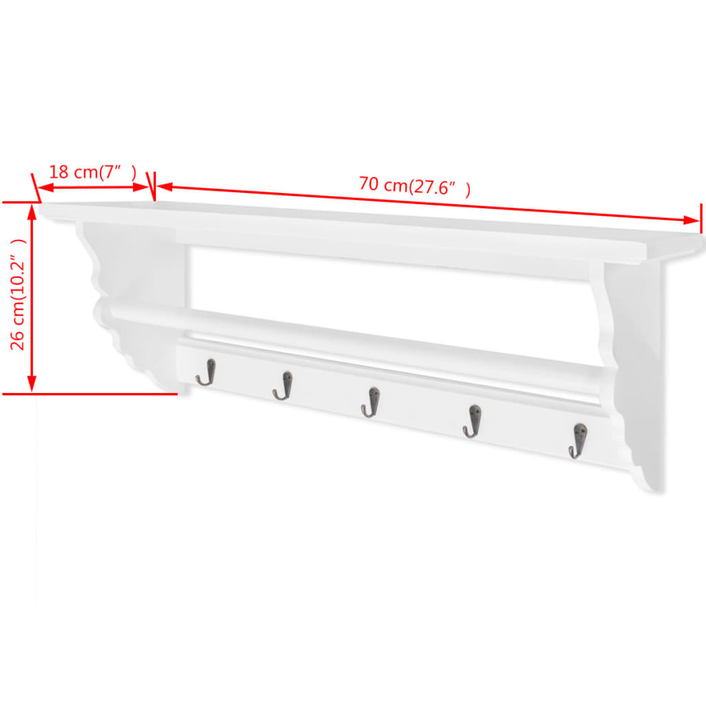 Appendiabiti in MDF bianco in stile barocco - homemem39