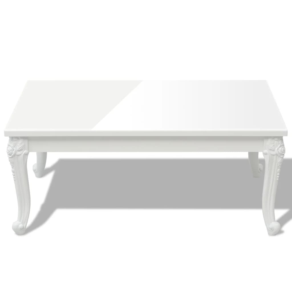 Tavolino da Salotto 100x60x42 cm Bianco Lucido | homemem39
