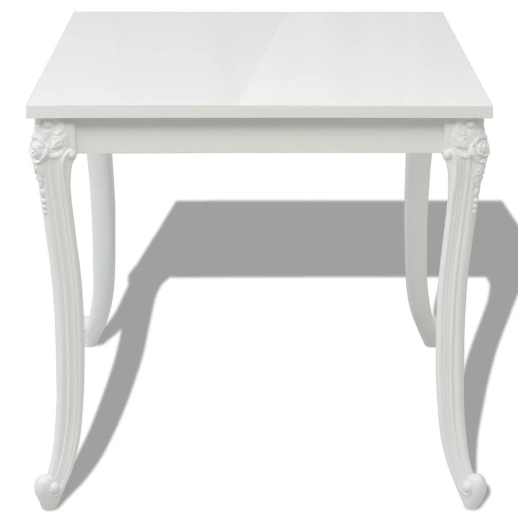Tavolo da Pranzo 80x80x76 cm Bianco Lucido | homemem39