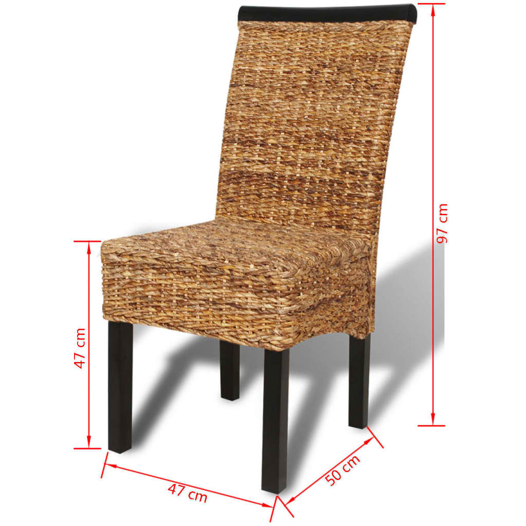 Sedie da Pranzo 2 pz in Abaca e Legno Massello di Mango | homemem39