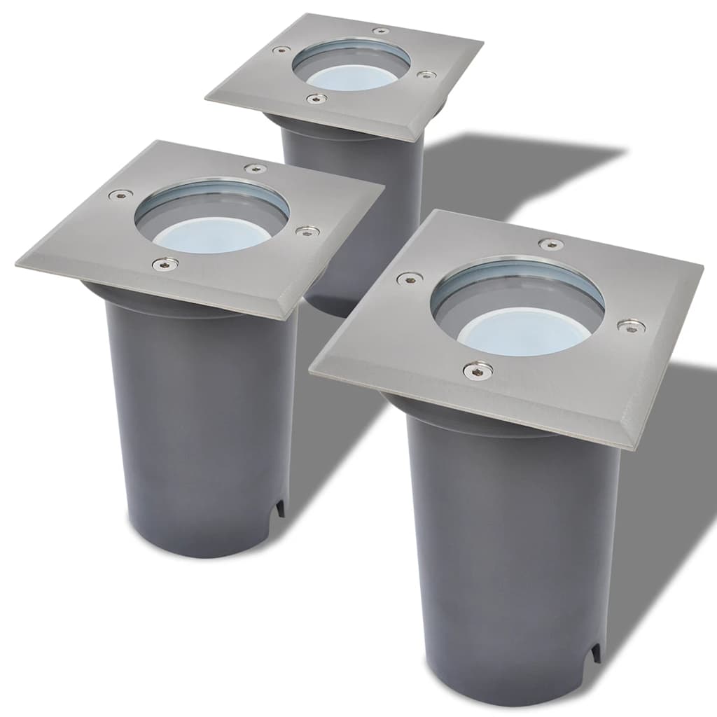 Faretti Carrabili da Esterno a LED 3 pz Quadrati - homemem39
