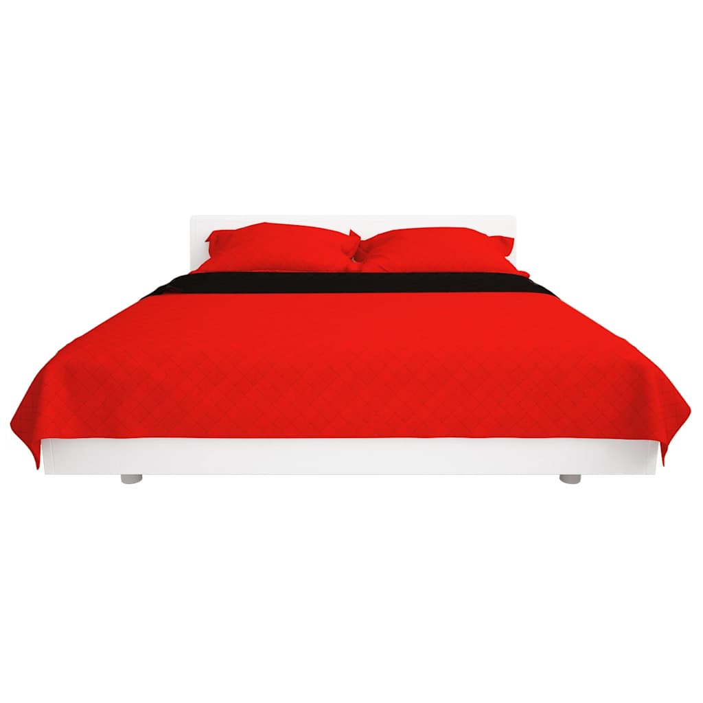 Copriletto Double-Face Trapuntato Rosso e Nero 170x210 cm | homemem39