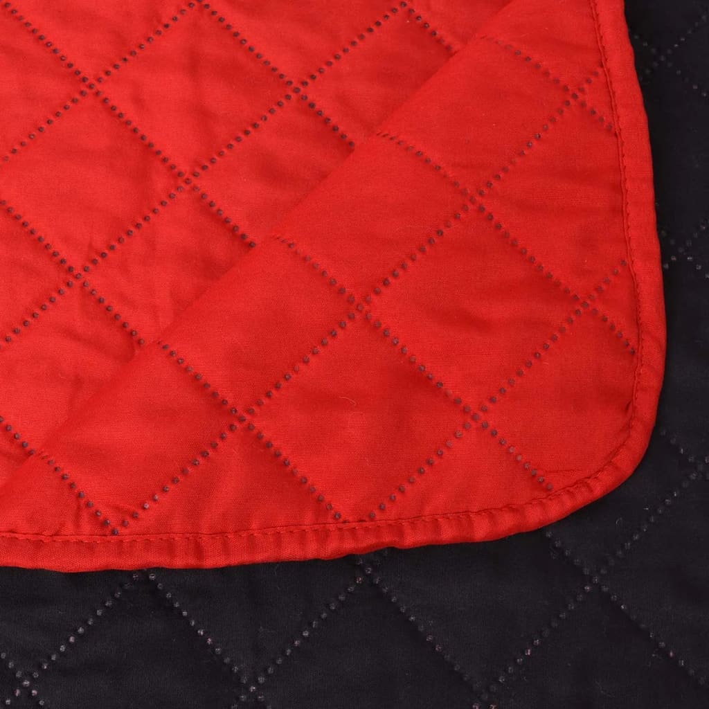 Copriletto Double-Face Trapuntato Rosso e Nero 170x210 cm | homemem39