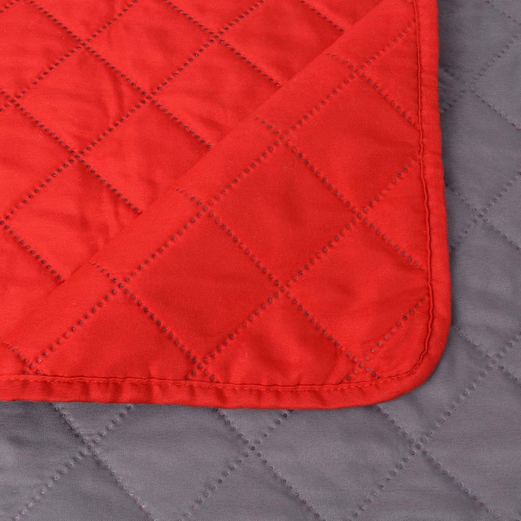Copriletto Double-Face Trapuntato Rosso e Grigio 230x260 cm | homemem39