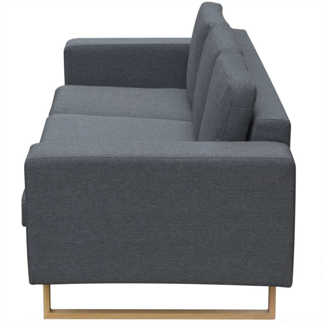 Set Divani a 2 posti e 3 Posti Grigio Scuro