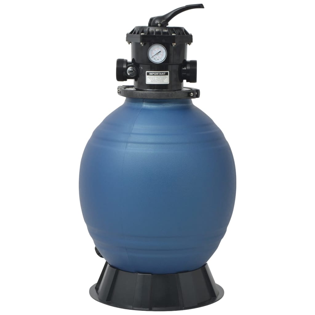 Filtro a Sabbia per Piscine Valvola a 6 Posizioni Blu 460 mm - homemem39