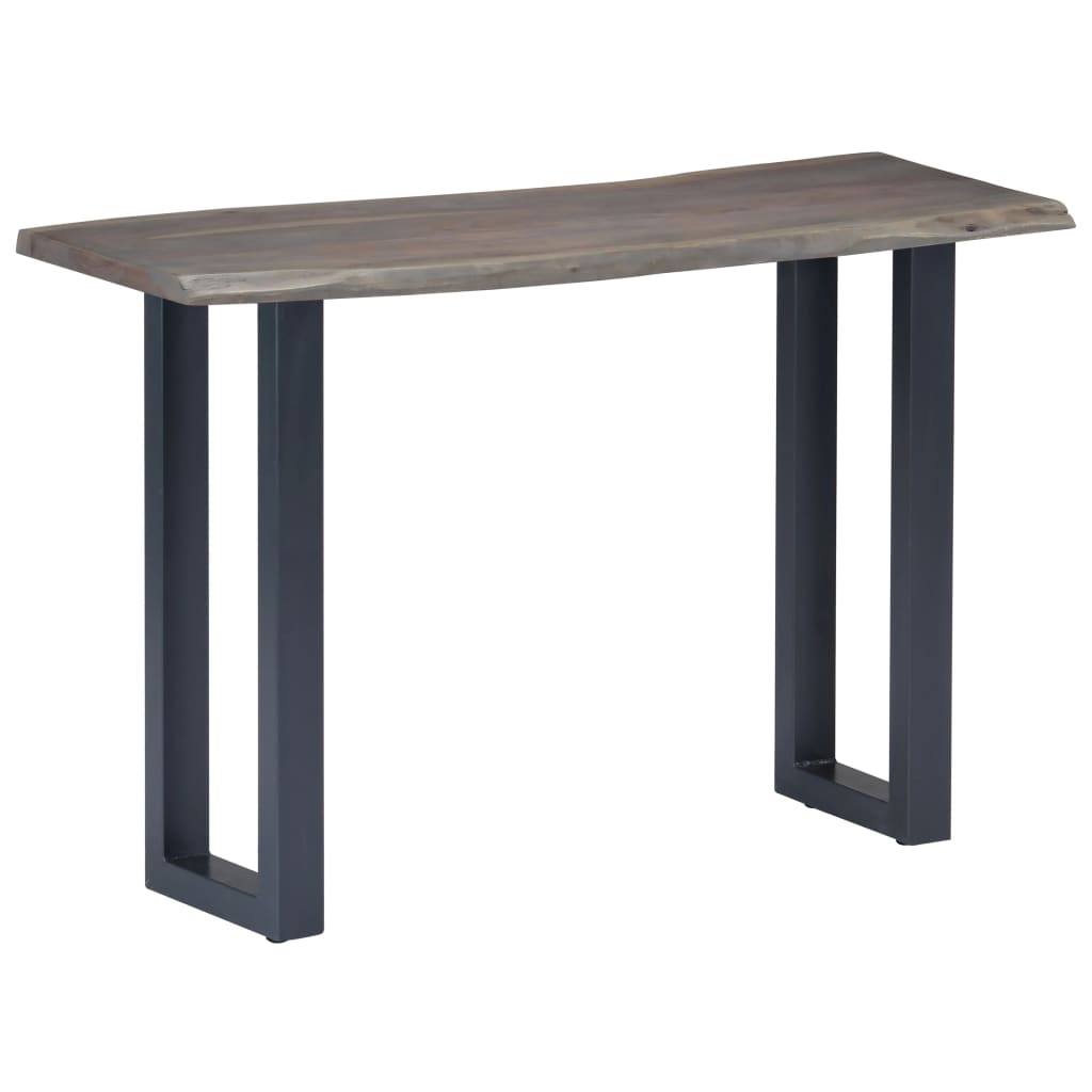 Tavolo Consolle Grigio 115x35x76 cm Massello d'Acacia e Ferro - homemem39