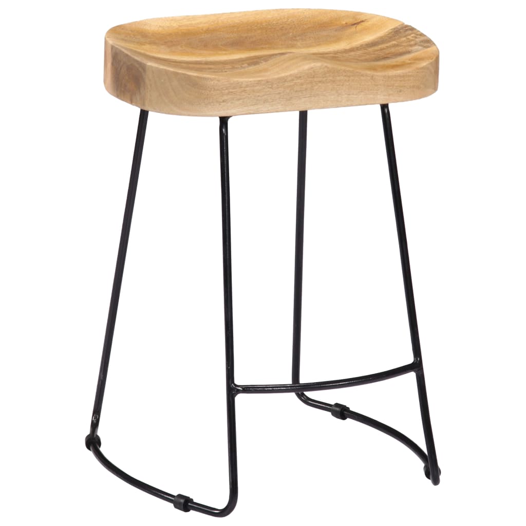 Sgabelli da Bar Gavin 2 pz in Legno Massello di Mango | homemem39