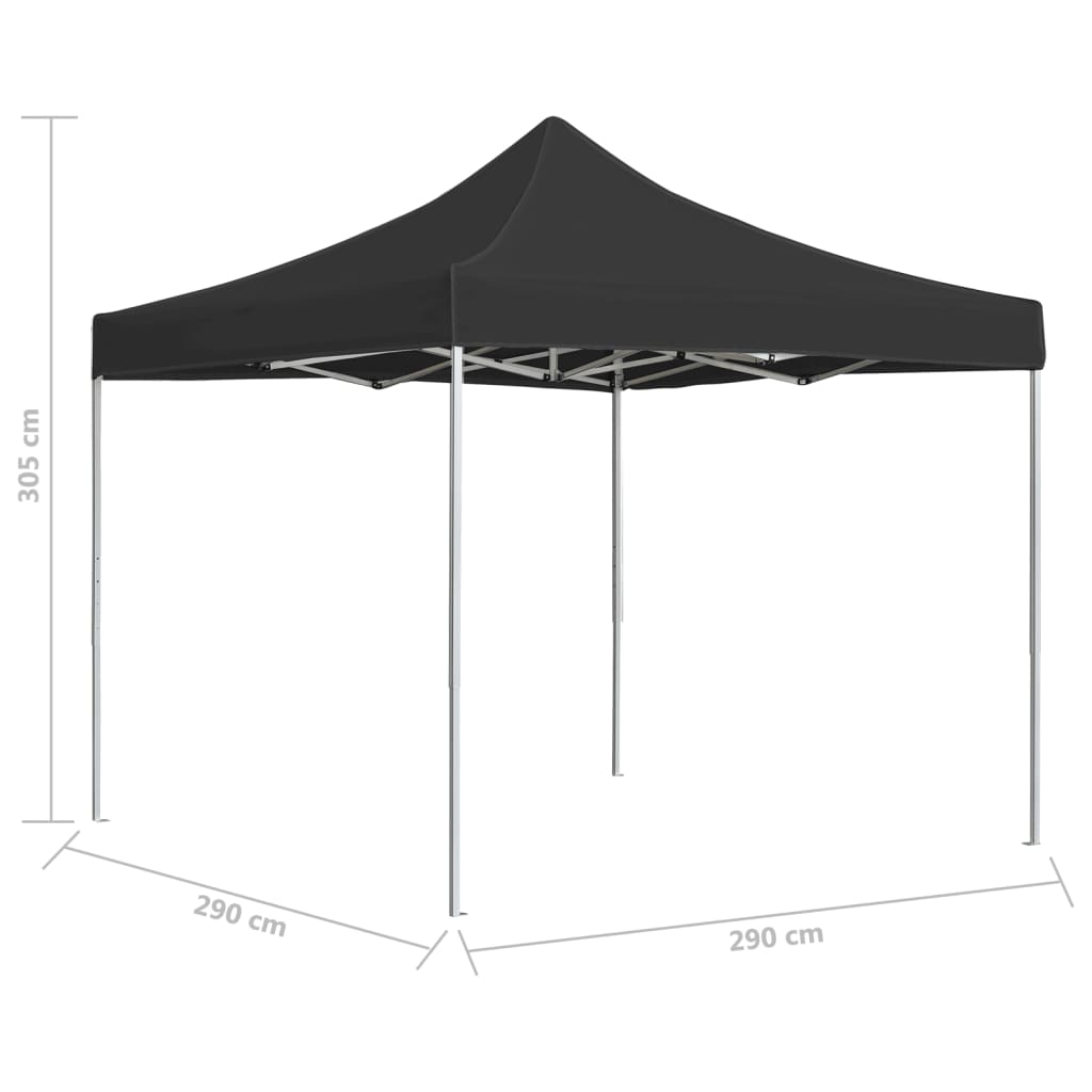 Gazebo Professionale Pieghevole in Alluminio 3x3 m Antracite | homemem39