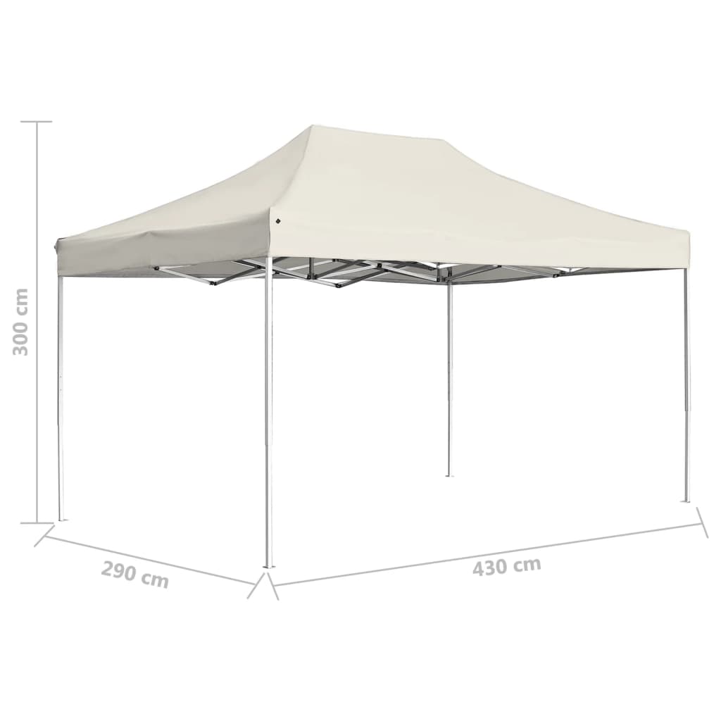 Gazebo Professionale Pieghevole in Alluminio 4,5x3 m Crema | homemem39